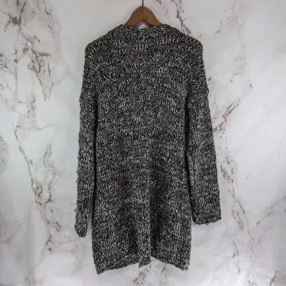 J Jill Cardigan Womens Medium Gray Midi Long Duster Button Sweater Wool Alpaca - Picture 5 of 11